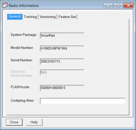 Motorola CPS programming software connected to a modern Motorola radio